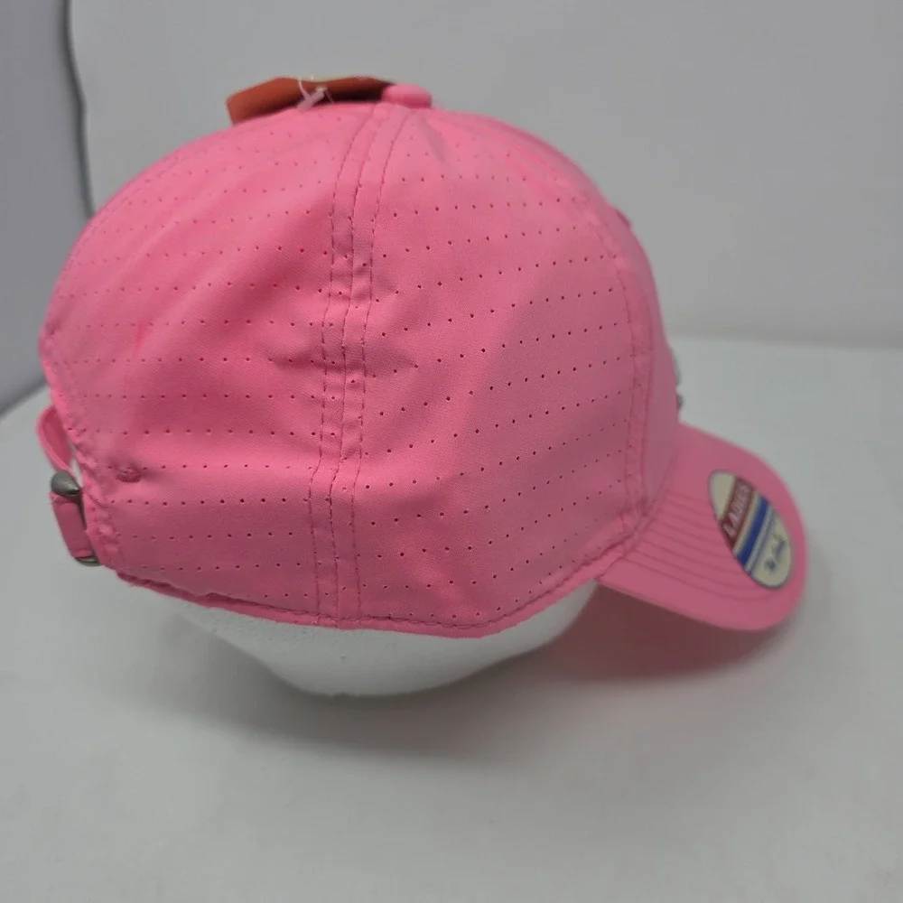 The Game Hat Womens OS Pink Embroidered Anchor State Logo Stretch Breathable NWT